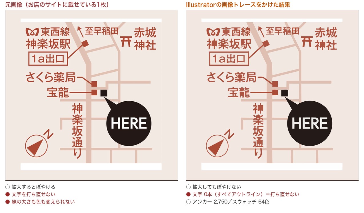 元画像と、画像トレースをかけた結果